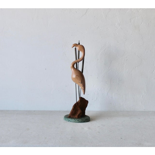 Woodland Flamingo Sculpture Style of William Watson Mantel Top Sculpture For Sale - Image 4 of 9