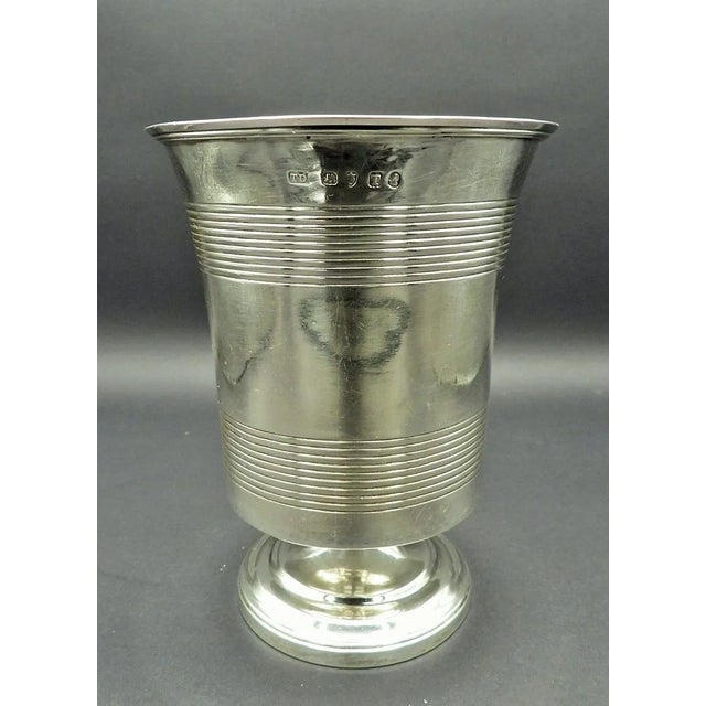 English Antique Sterling Silver Thomas Death London Regency Wine Goblet Tumbler 1814 For Sale - Image 3 of 10
