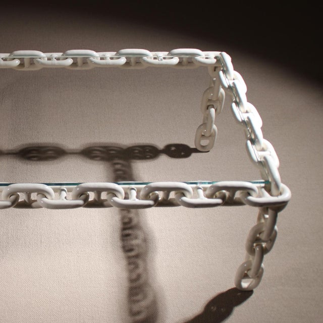 Vintage French Brutalist Chain Link Coffee Table, 1970s For Sale - Image 16 of 17