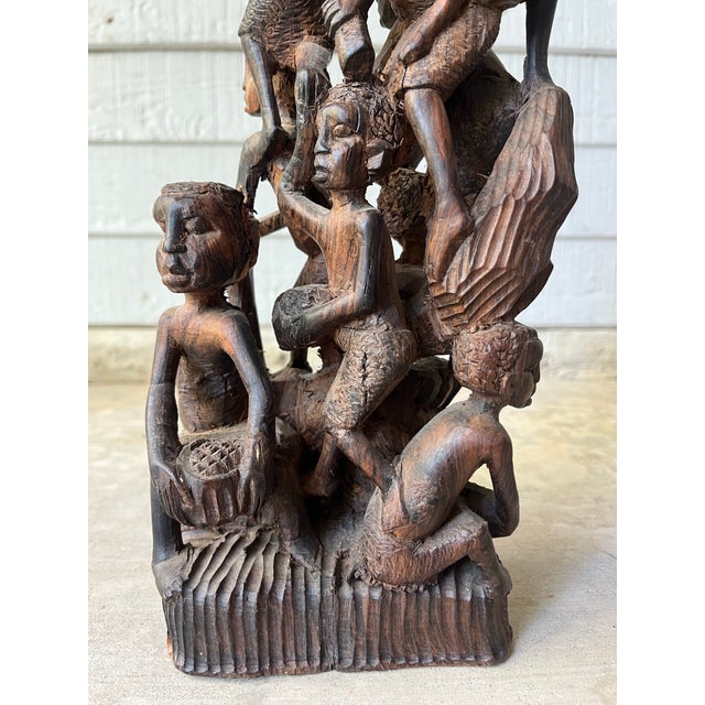 Hand Carved Mpingo African Family Tree of Life Makonde Ujamaa Sculpture For Sale - Image 9 of 12