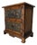 Vintage Chinese Faux Bamboo Two-Drawer Nightstand With Bronze Bamboo Relief Panels For Sale