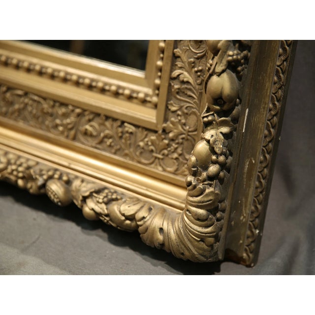Mirror Large Antique 19th Century Gold Elaborated Frame For Sale - Image 9 of 12