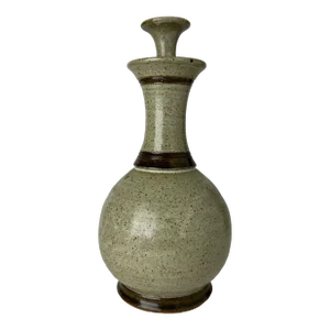 1970's Vintage Studio Pottery Stone Wear Bottle With Top
