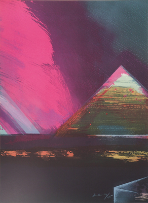 Claude Hastaire, Egypte, La Pyramide de Kheops, Lithograph