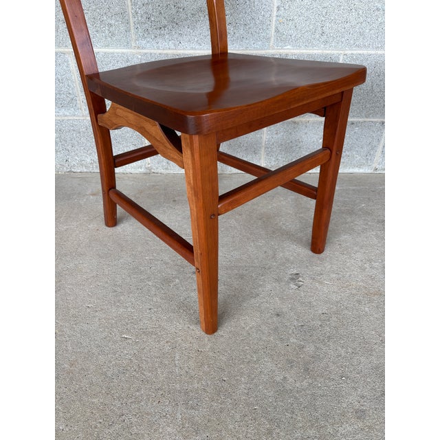 Late 20th Century Hunt Country Mission Style Cherry Side Chairs - A Pair For Sale - Image 5 of 11