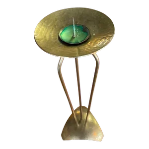 Mid-Century Handarbeit Brass Candle Holder
