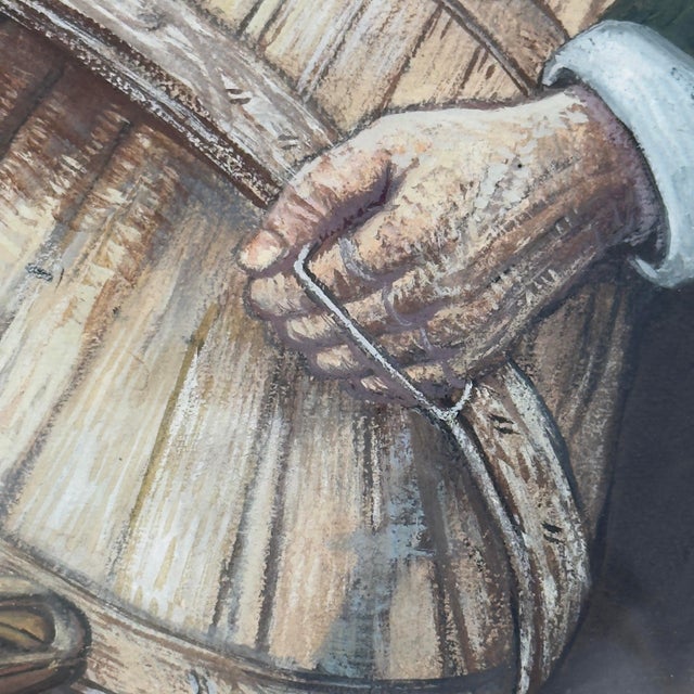 Vintage Original Tempera "Light Under a Bushel" Biblical Painting For Sale In Tampa - Image 6 of 10