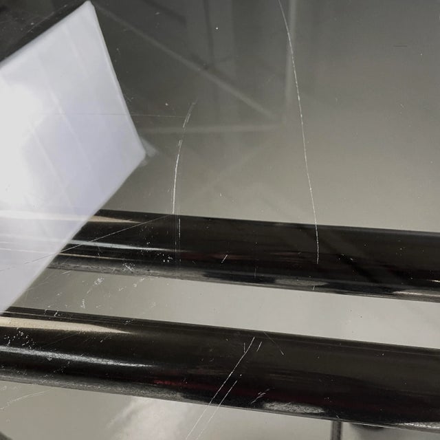 Italian Modern Dining Table in Smoked Glass and Steel, 1970s For Sale - Image 9 of 18