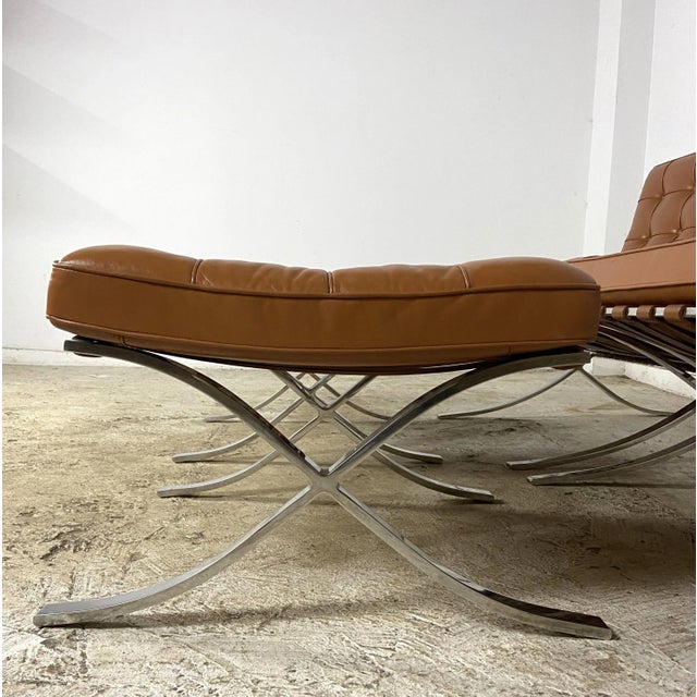 Mid 20th Century Vintage Knoll Barcelona Chairs and Ottomans - 2 Sets For Sale In Chicago - Image 6 of 12