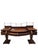 Monumental Antique English Regency Revival Flame Mahogany Executive Desk with Brass Gallery An exceptional monumental...