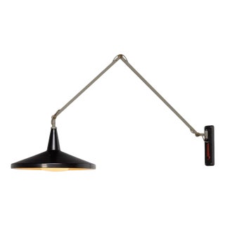 Black Model 4050 Panama Wall Lamp by Wim Rietveld for Gispen, 1955 For Sale