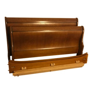 Grange Cherry Wood Queen Size Sleigh Bed For Sale