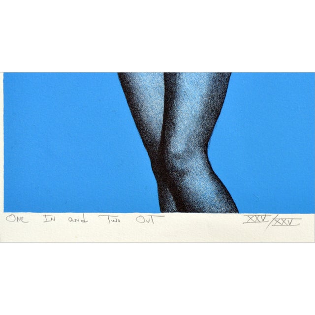 Blue Vintage Figurative Abstract Limited Edition Print "One in and Two Out" by Robert R. Malone For Sale - Image 8 of 8