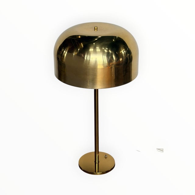Mid-Century Modern 1960s Mid-Century Modern Laurel Brass Mushroom Table Lamp For Sale - Image 3 of 6