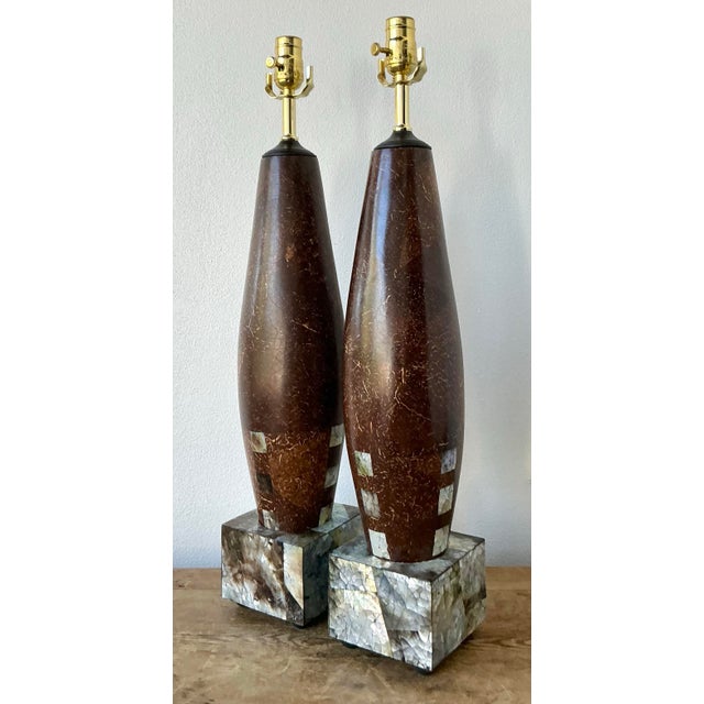 Vintage Boho Coconut Shell Lamps - A Pair For Sale - Image 10 of 12