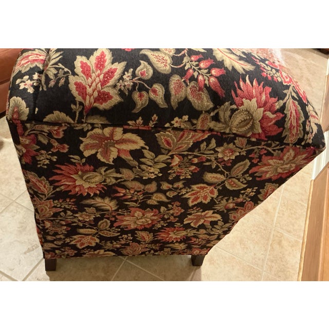 Smith Brothers of Berne Traditional Floral Tilt-Back Chair and Ottoman - Set of 2 For Sale - Image 12 of 17