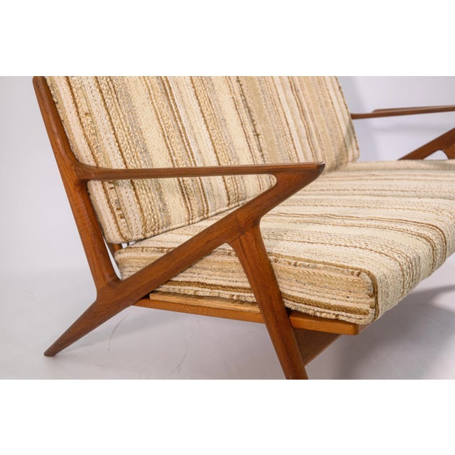Rare 1960s Vintage Poul Jensen for Selig Z Settee Danish Teak Wood Sofa For Sale In Detroit - Image 6 of 9