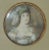 Framed 19th Century Portrait Miniature of Woman w/ Elaborate Headdress Detailed portrait miniature of an elegant young...