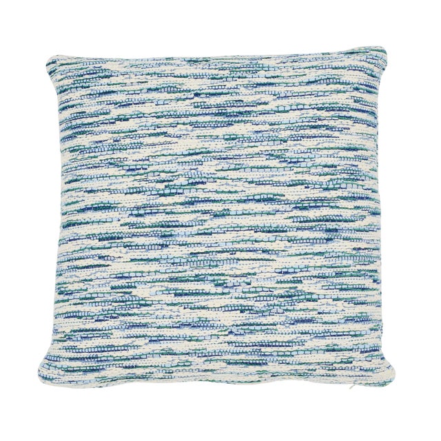 Early 21st Century Schumacher Walker 20" Pillow in Blues For Sale - Image 5 of 5