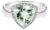 Diamond & Green Amethyst Statement Ring 2.37cttw 14k White Gold, Size 3 For Sale