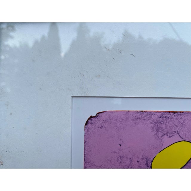 Contemporary Signed Very Colorful Abstract (2 of 15) Lithograph - 1997 Frame and matting needs to be updated.