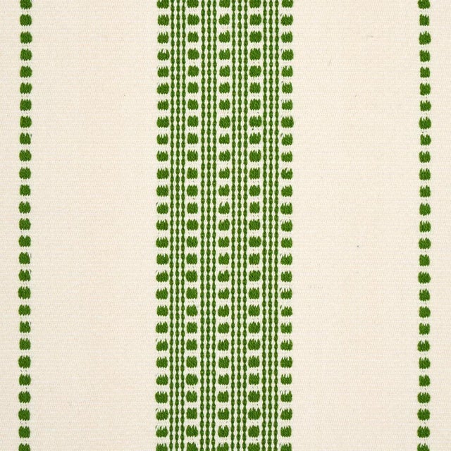Contemporary Sample - Schumacher Lubeck Stripe Fabric in Green For Sale - Image 3 of 4