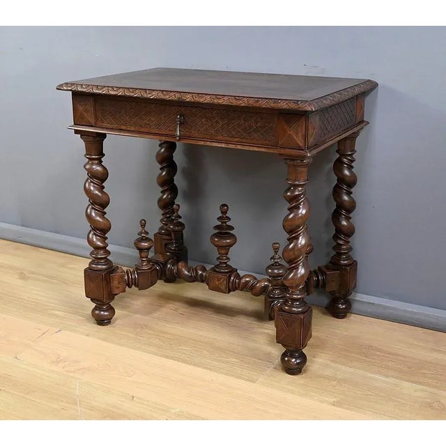 Small Louis XIII Desk in Oak For Sale - Image 9 of 18