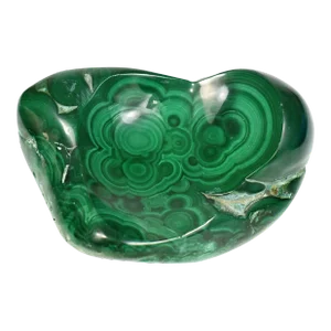 Mid 20th Century Modern Carved Natural Solid Malachite Stone Trinket Coin Bowl