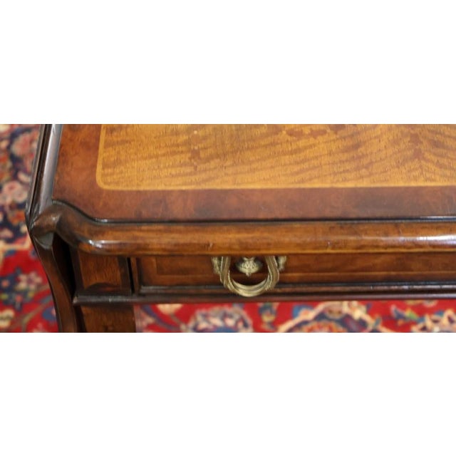 Theodore Alexander Replica Collection Sheraton Satinwood Inlaid Pembroke Table For Sale - Image 9 of 11