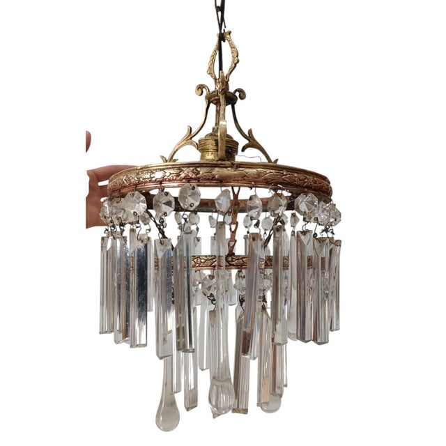 Bronze and Murano Glass Chandelier For Sale - Image 6 of 6