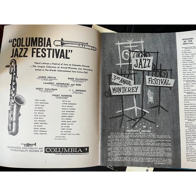 Paper 1960 & 1962 Monterey Jazz Festival Programs Vintage Official- Set of 3 For Sale - Image 7 of 10