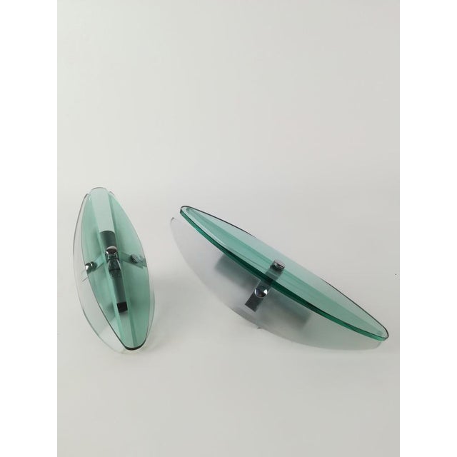 Silver Wall Sconces in Turquoise Glass attributed to Veca, Italy, 1970s, Set of 2 For Sale - Image 8 of 18