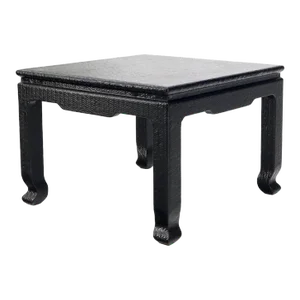 Mid-Century Modern Cloth Wrapped Square Side End Table