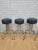 Charcoal Vintage Industrial Swivel Bar Stools Newly Reupholstered in a Charcoal Wool - 3 Piece Set For Sale - Image 8 of 8