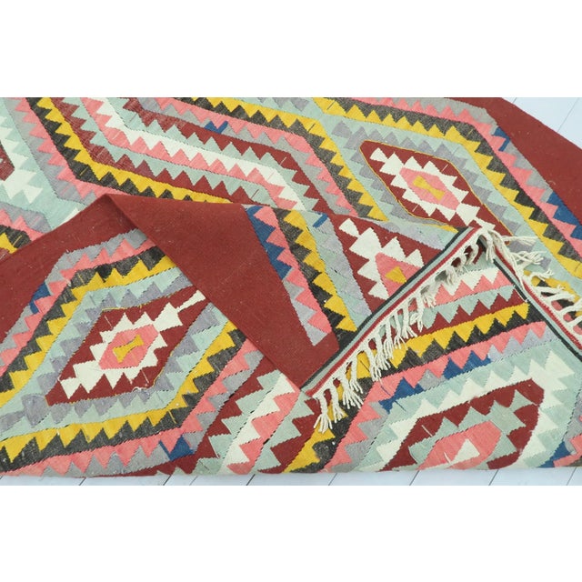 Vintage Turkish Barak Nomad's Flatweave Kilim Rug For Sale - Image 4 of 13