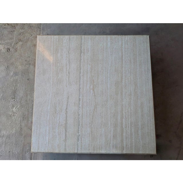 Late 20th Century Late 20th Century Modern Classic Travertine Coffee Table For Sale - Image 5 of 5