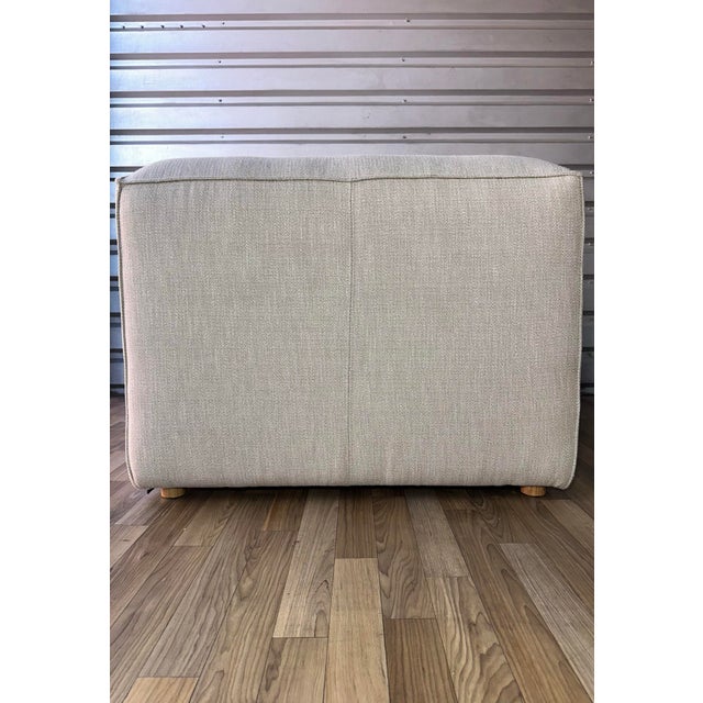 Restoration Hardware Como Modular Armless Chair- Two Tone Linen For Sale - Image 9 of 9