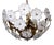 Gilded Metal and Glass Flower 4-Light Chandelier, 1990s For Sale