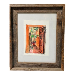 Late 20th Century Kiran Levy "Apartment Doorway – Santa Fe Nm" Signed Hand-Enhanced Limited Edition Print Framed For Sale