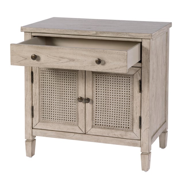 2020s Flagstaff 30 in. W Rectangular Cane 1 Drawer-2 Door Accent Chest, Desert Sand For Sale - Image 5 of 11