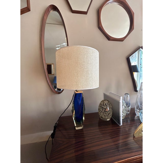 1960s Sommerso Murano Glass Table Lamp attributed to Alessandro Mandruzzato, Italy, 1960 For Sale - Image 5 of 15