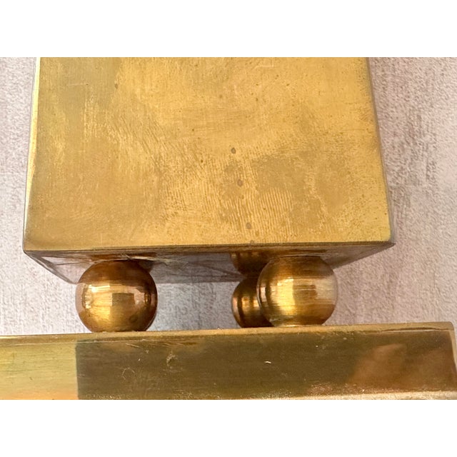 Vintage Brass Obelisk Sculpture – 22” Neoclassical Decor For Sale - Image 10 of 12