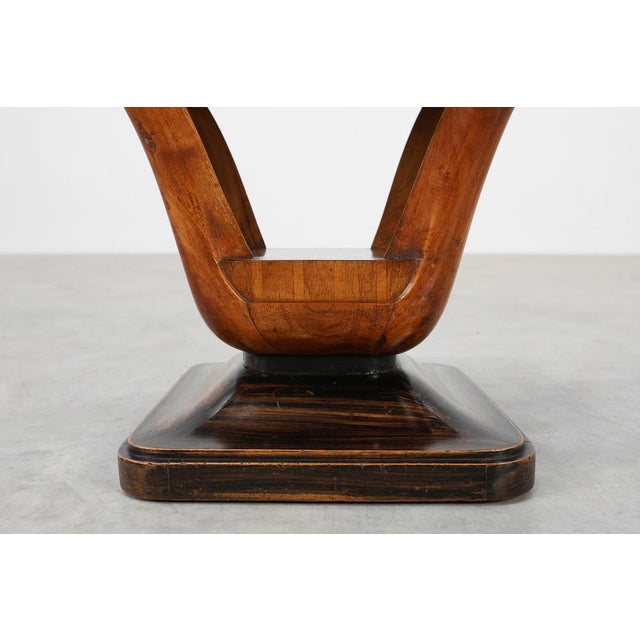 Art Deco Walnut Stools with Fabric, Italy, 1920s, Set of 2 For Sale - Image 4 of 12