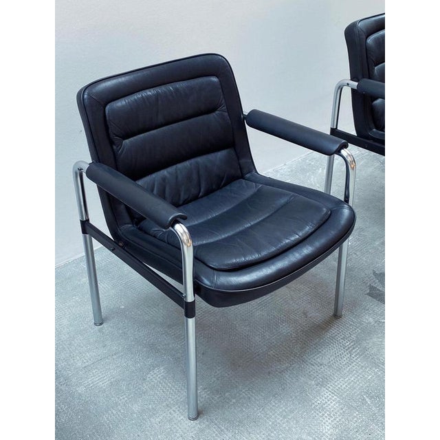 Vintage 8400 Chairs in Leather by Jorgen Kastholm for Kusch & Co., Germany, 1980s, Set of 4 For Sale - Image 13 of 18