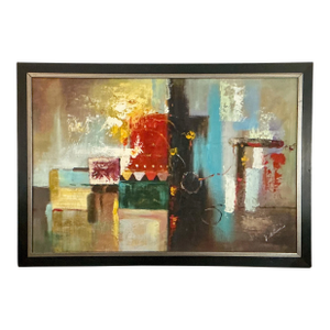 20th Century Framed Modern Abstract Oil Painting on Canvas by Kay Hillman