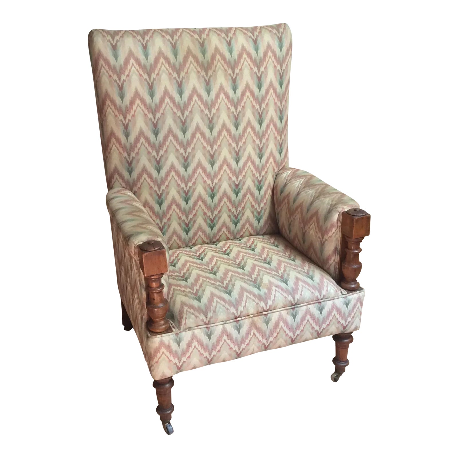 Mid 19th Century English Traditional Library Chair | Chairish