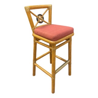 Set of Five McGuire Bar Stools For Sale