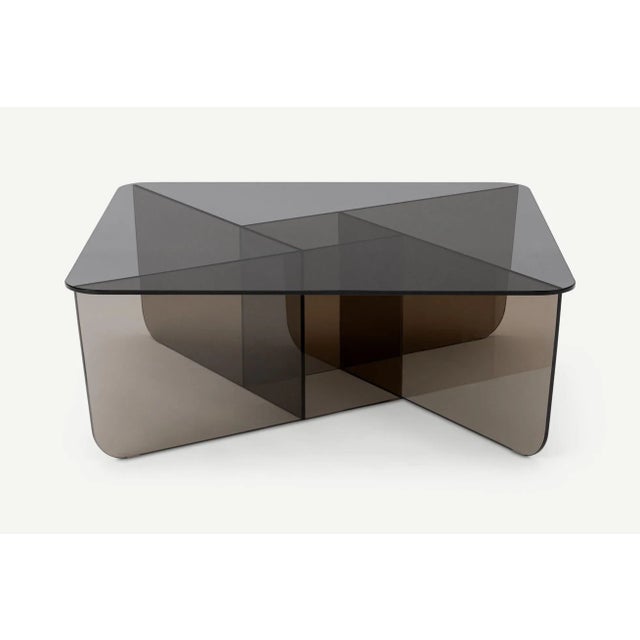 Plastic Acrylic Transparent Black Coffee Table For Sale - Image 7 of 7