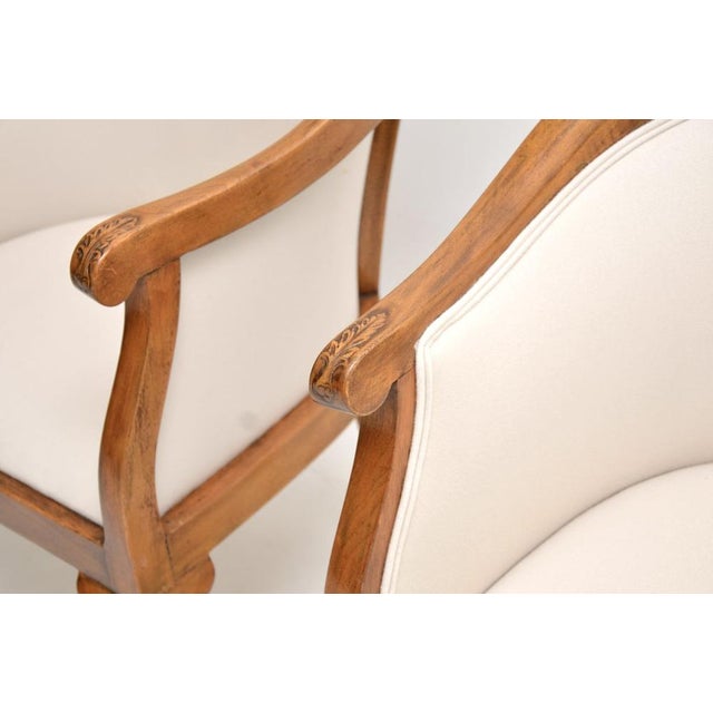Antique Queen Anne Style Walnut Tub Armchairs, 1920, Set of 2 For Sale - Image 9 of 11