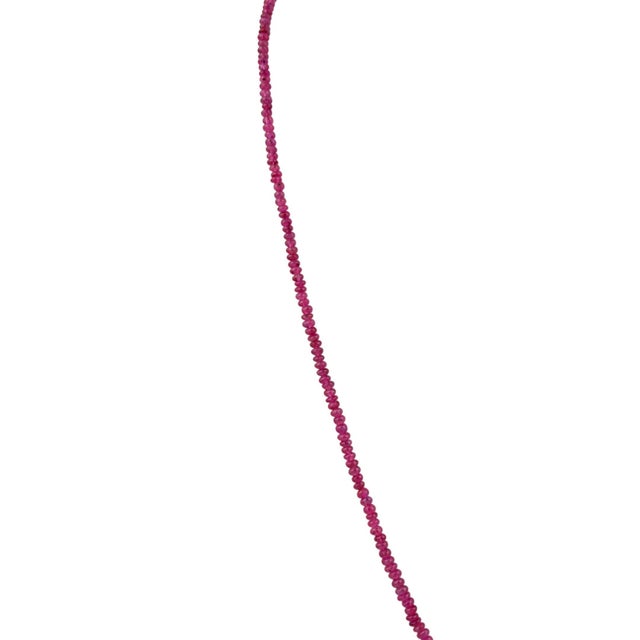 Natural 100 Carat Natural Ruby Bead Single Strand Necklace with Silver Clasp For Sale - Image 16 of 18